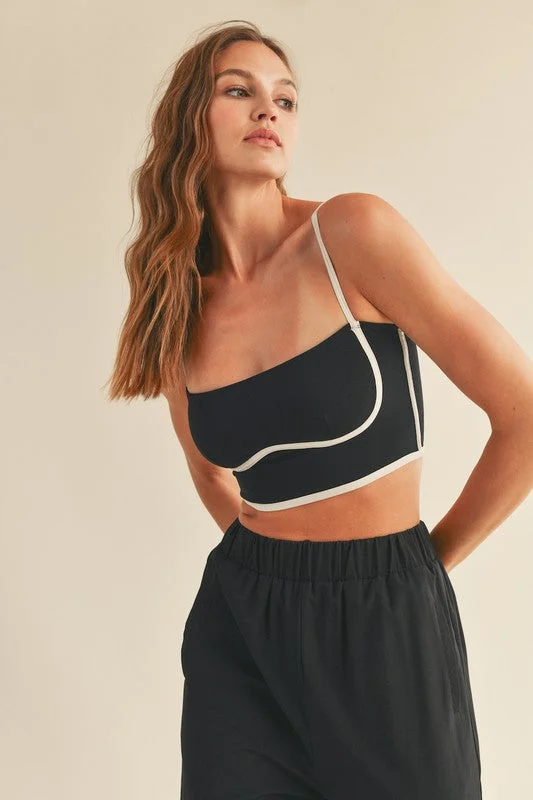 Sculpting Piping Bra Tank Top