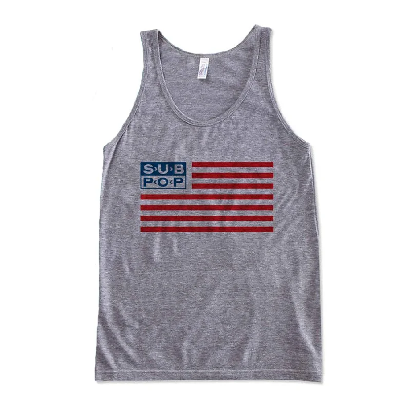 Sub Pop American Flag Tank Grey