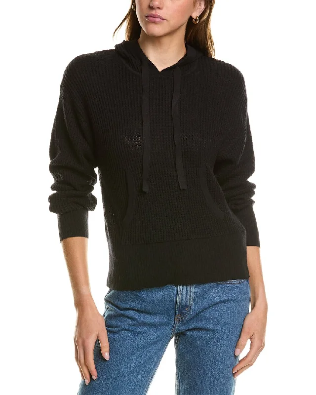 Hannah Rose Waffle Stitch Cashmere-Blend Hoodie