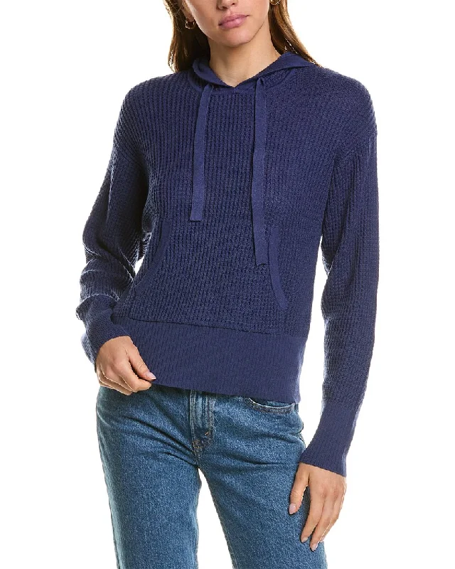 Hannah Rose Waffle Stitch Cashmere-Blend Hoodie