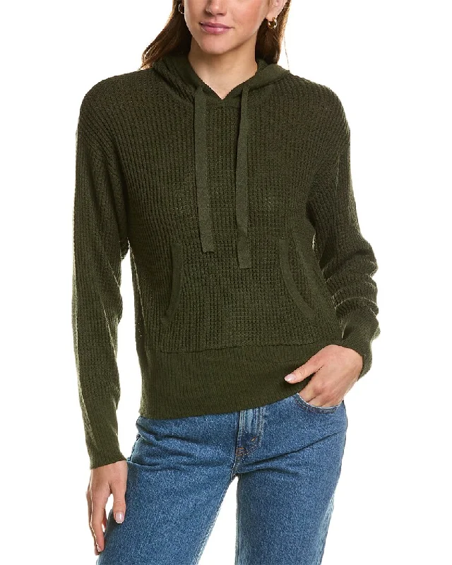 Hannah Rose Waffle Stitch Cashmere-Blend Hoodie