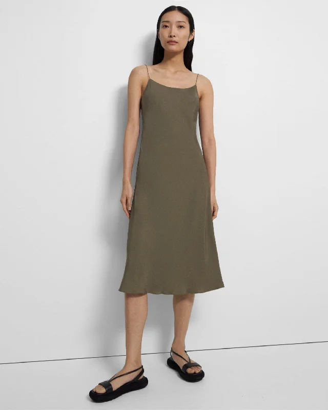 Washed Twill Smocked Slip Dress - Willow