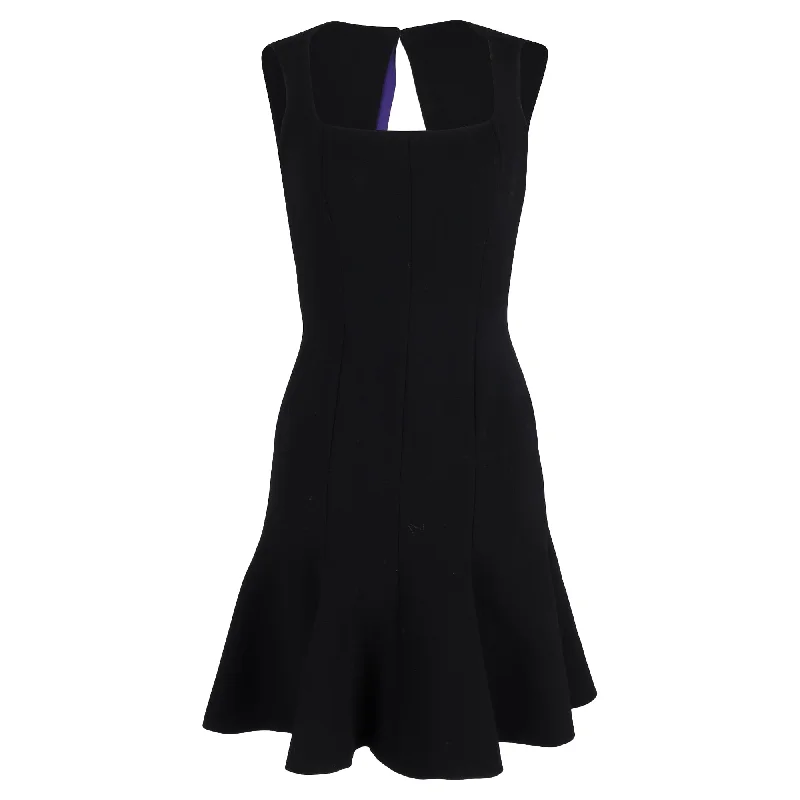 Prada Mini Trumpet Sleeveless Dress in Black wool