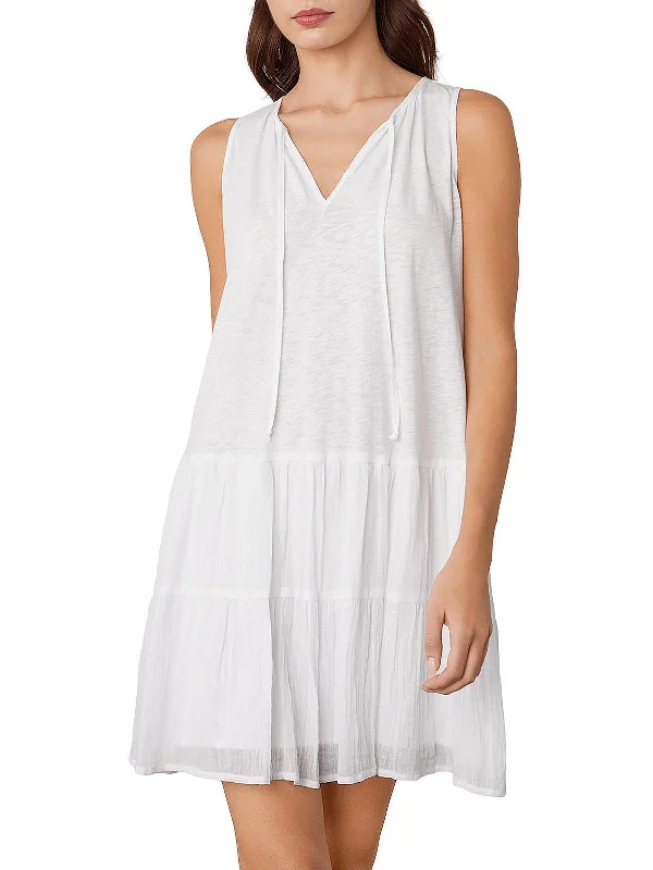 Womens Cotton Mini Shift Dress