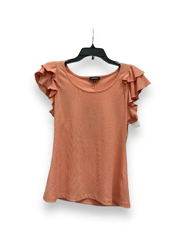 Top Short Sleeve By Express In Orange, Size: S