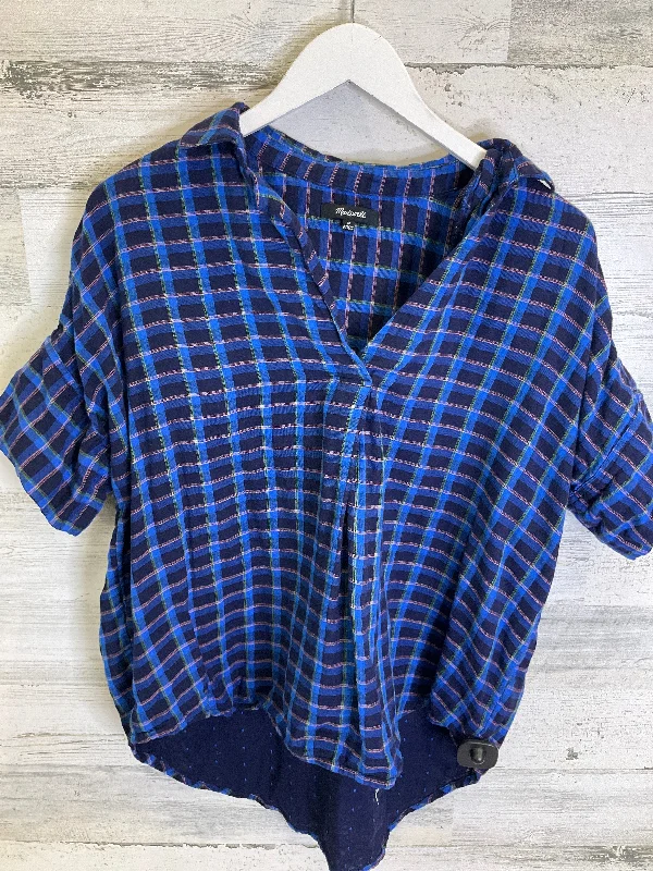 Top Short Sleeve By Madewell In Blue, Size: M