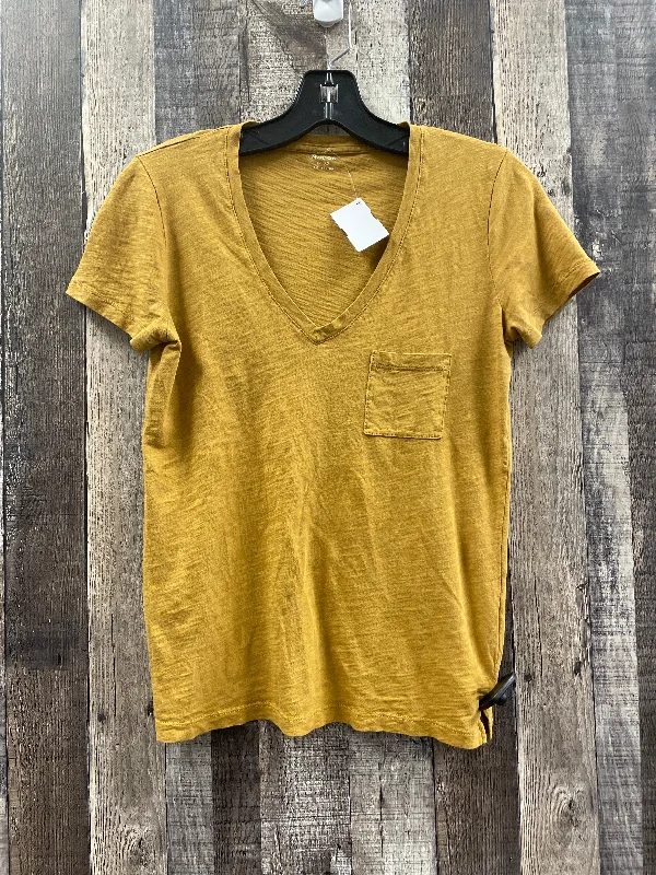 Top Short Sleeve By Madewell In Gold, Size: Xs