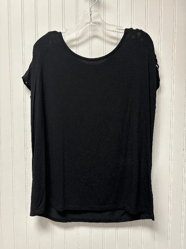 Top Short Sleeve By Tahari By Arthur Levine In Black, Size: Xl