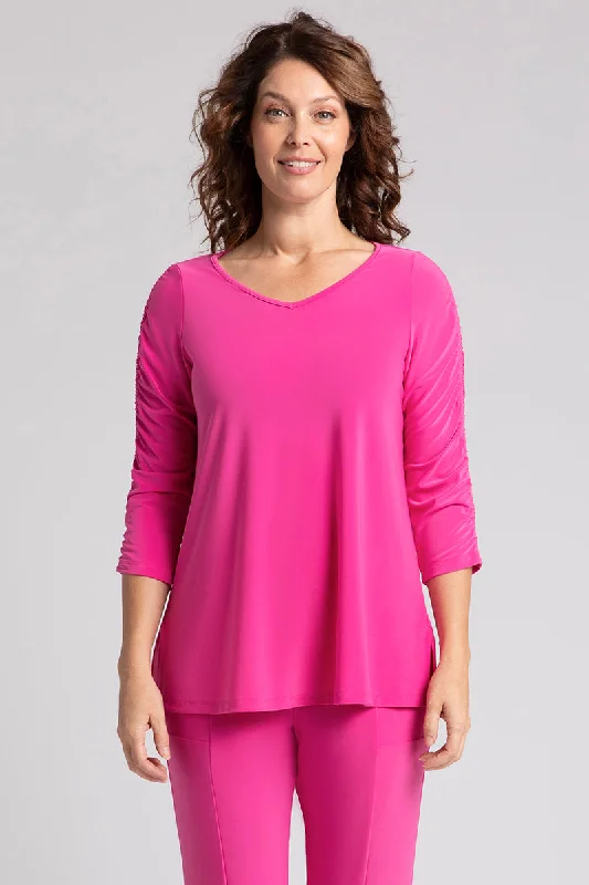 Revelry Top with Rusched Sleeve | Peony