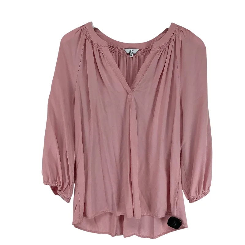 Top Long Sleeve By Crown And Ivy In Pink, Size: L