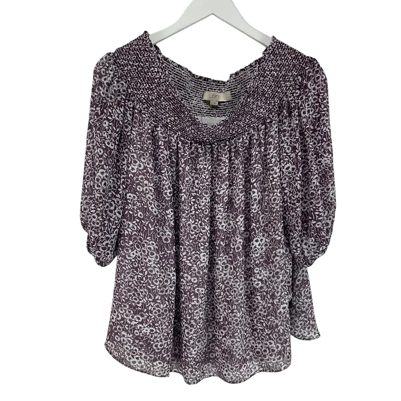 Top Long Sleeve By Loft In Purple, Size: M