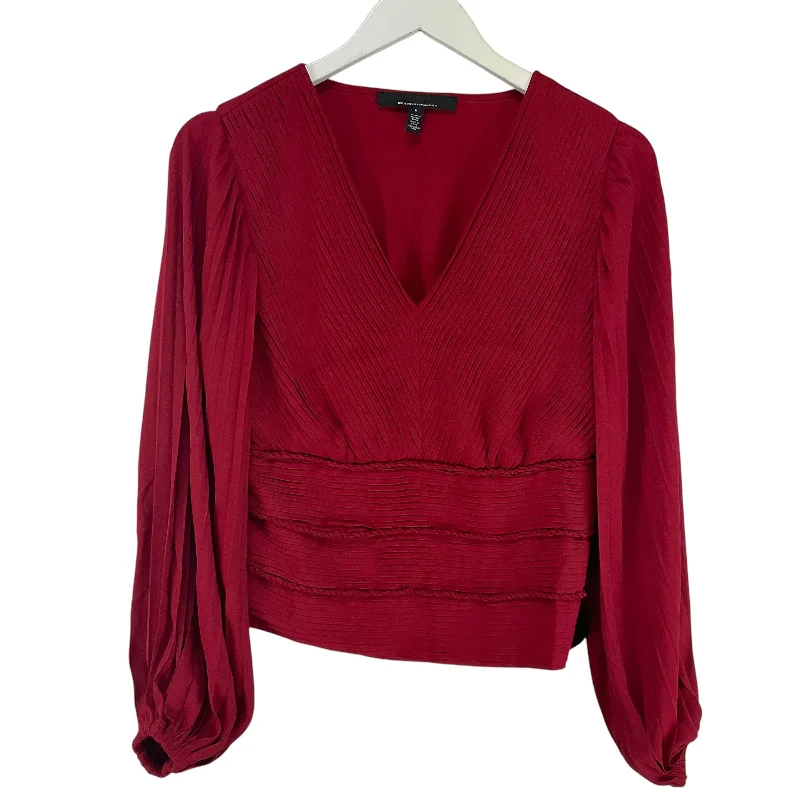 Top Long Sleeve By White House Black Market In Red, Size: S