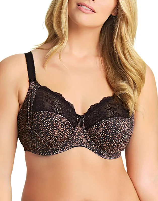 Elomi Morgan Full Figure Underwire Banded Stretch Bra Ebony EL4110