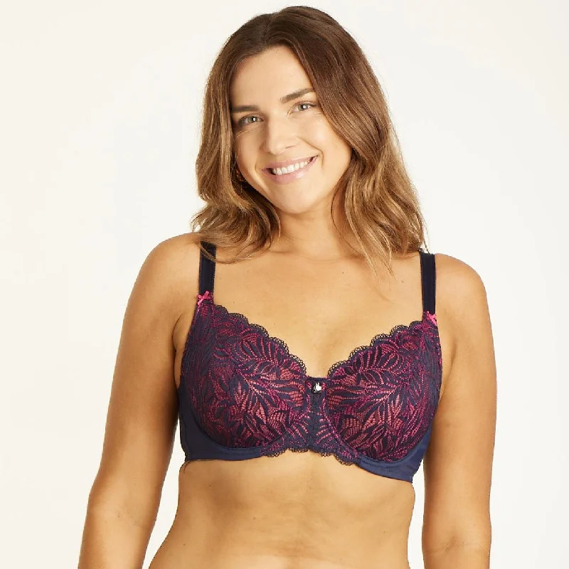 Radiate Lace Full Cup Bra - Navy Berry