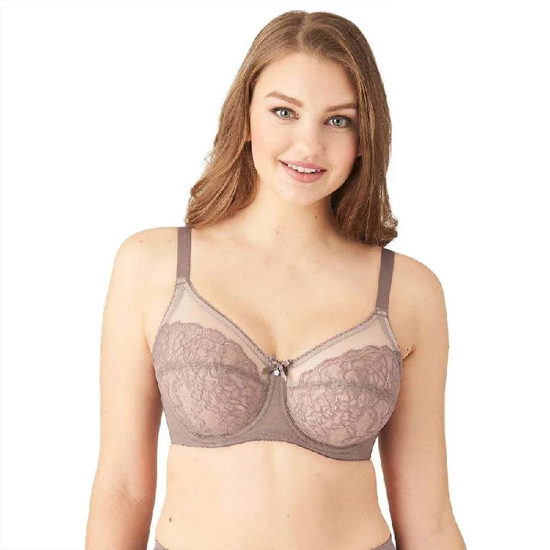 Retro Chic Non Padded Wired Full Coverage Full Support Everyday Comfort  Bra - Coffee