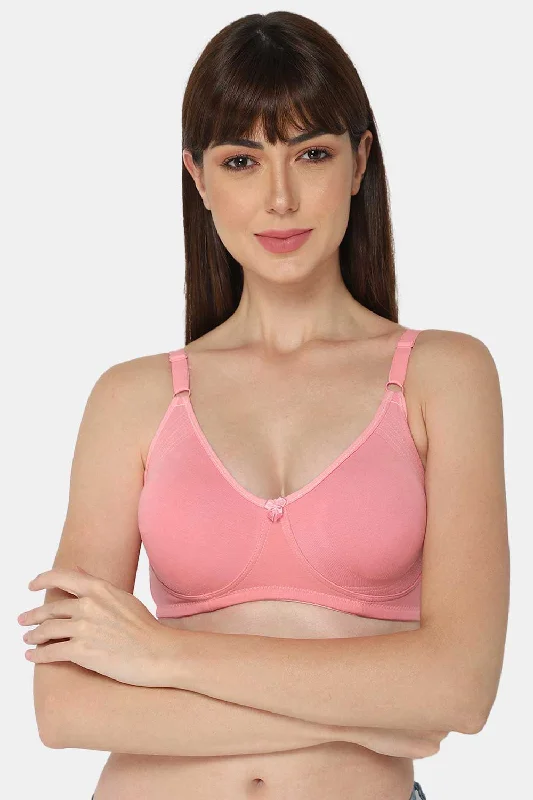 Full Coverage Non-Padded Non-Wired Intimacy T-Shirt Saree Bra - ES02 - Pink Shade