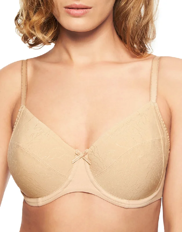 Chantelle Velvet Touch Full Coveral Underwire Unlined Bra Nude 2755