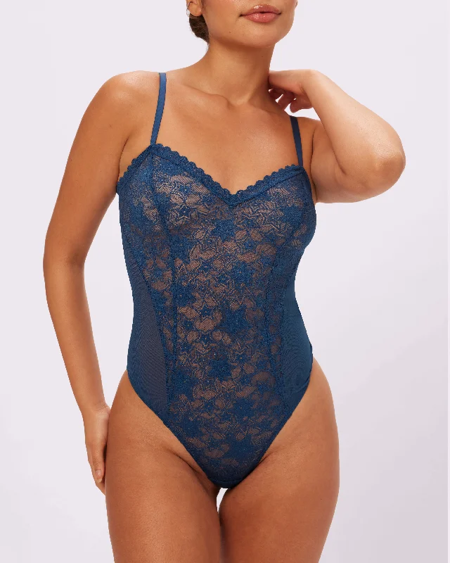 Sweet Romance Lace Bodysuit | Soft Lace in Stars | Archive (Poseidon)