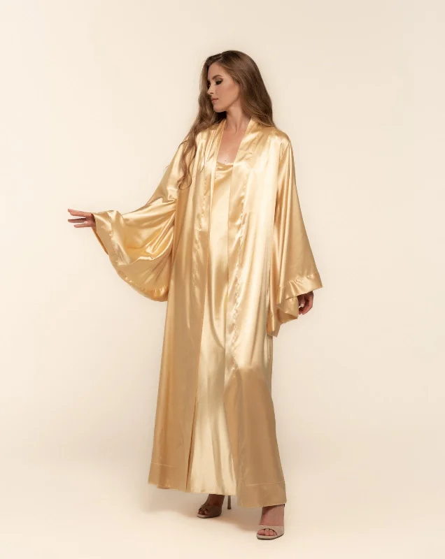 Classic Satin Kimono Robe and Nightgown Set