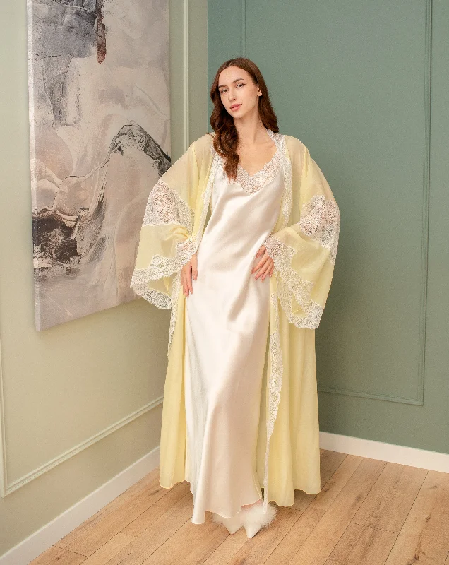 Mirabelle Silk Robe and Nightgown Set