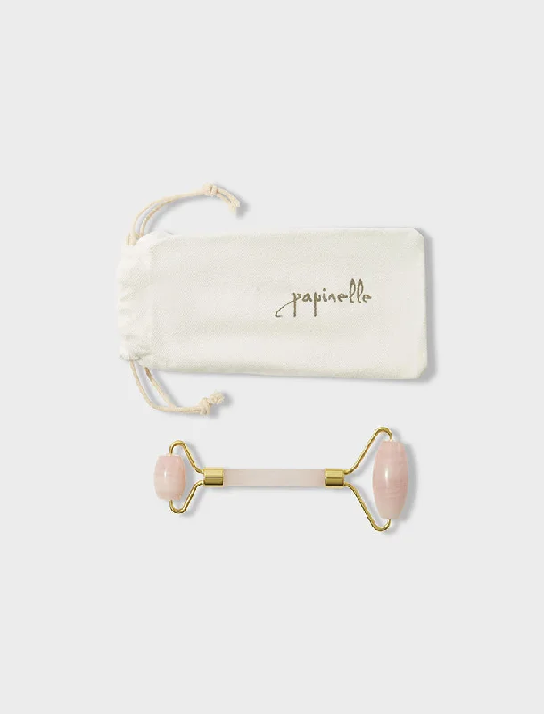 Rose Quartz Face Roller in Drawstring Bag