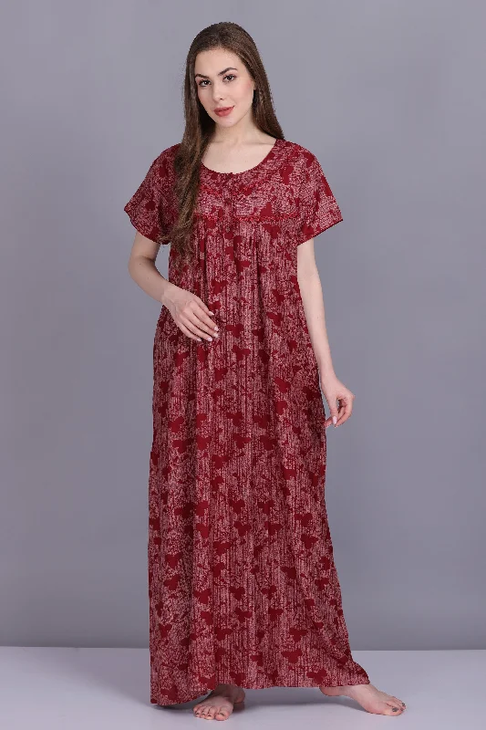 Women's Alpine Contrast Flower All Season Maxi Nightgown