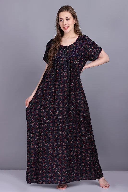 Women's Alpine Floral Print Maxi All Season Nightgown